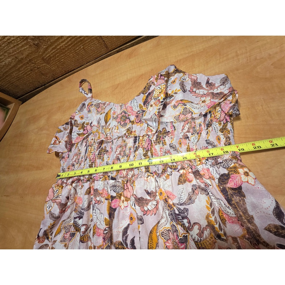 INC International Concepts Pink Floral Smocked Tiered Maxi Dress Plus Size 3X - Picture 7 of 7